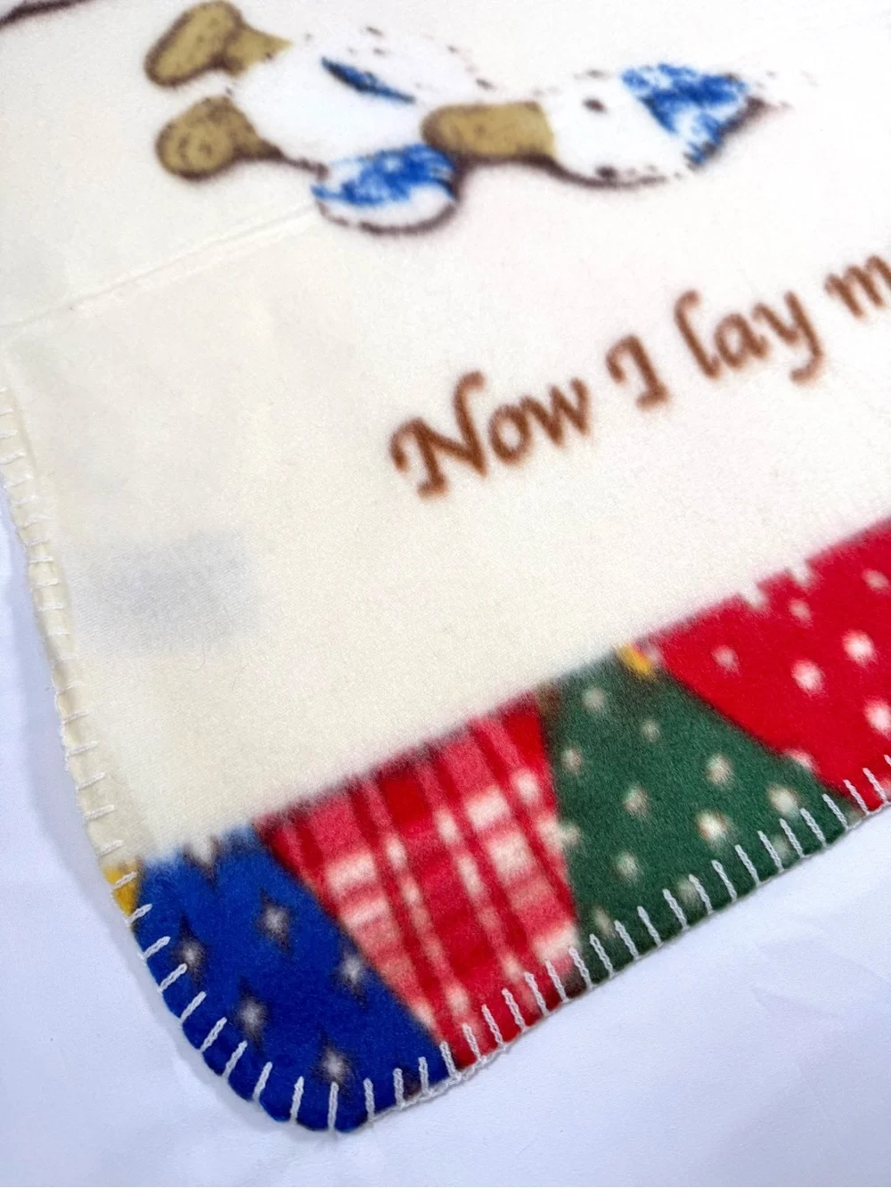 NWT VINTAGE NORMAN ROCKWELL Boys Town Fleece Throw Blanket Lay Me Down To Sleep